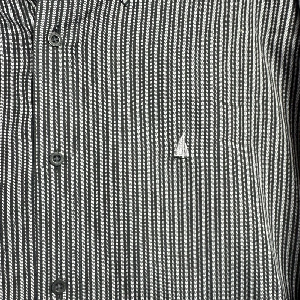Nordstrom Shirt Mens 2XL Black White Stripe Classic Fit Non Iron Button Down - Picture 3 of 8